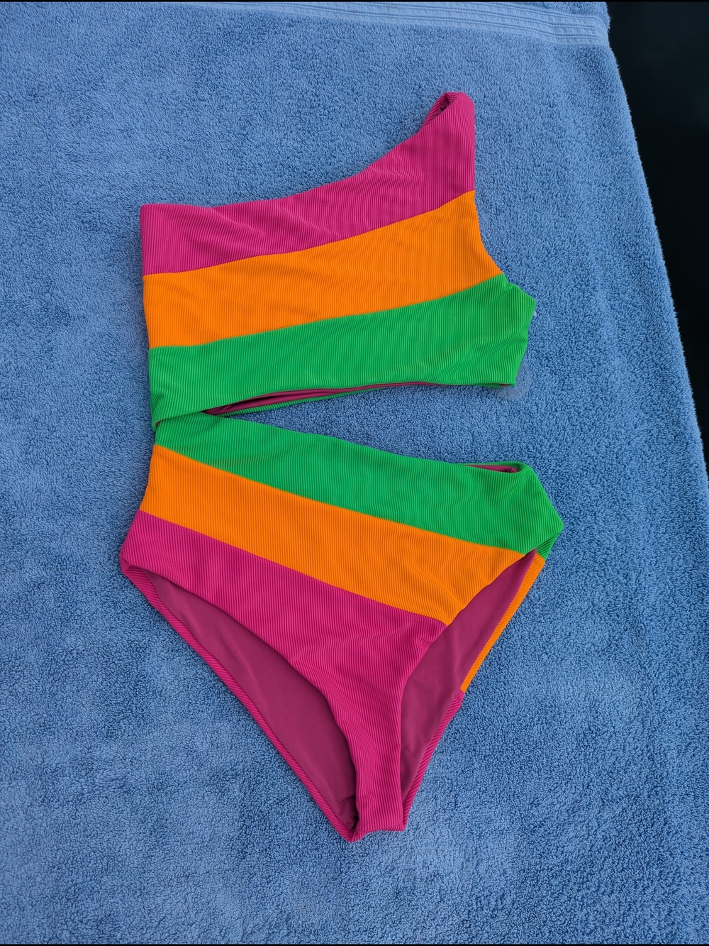 Beach Riot Joyce One-Piece Cutout Swimsuit in Neon Sunset - Size M